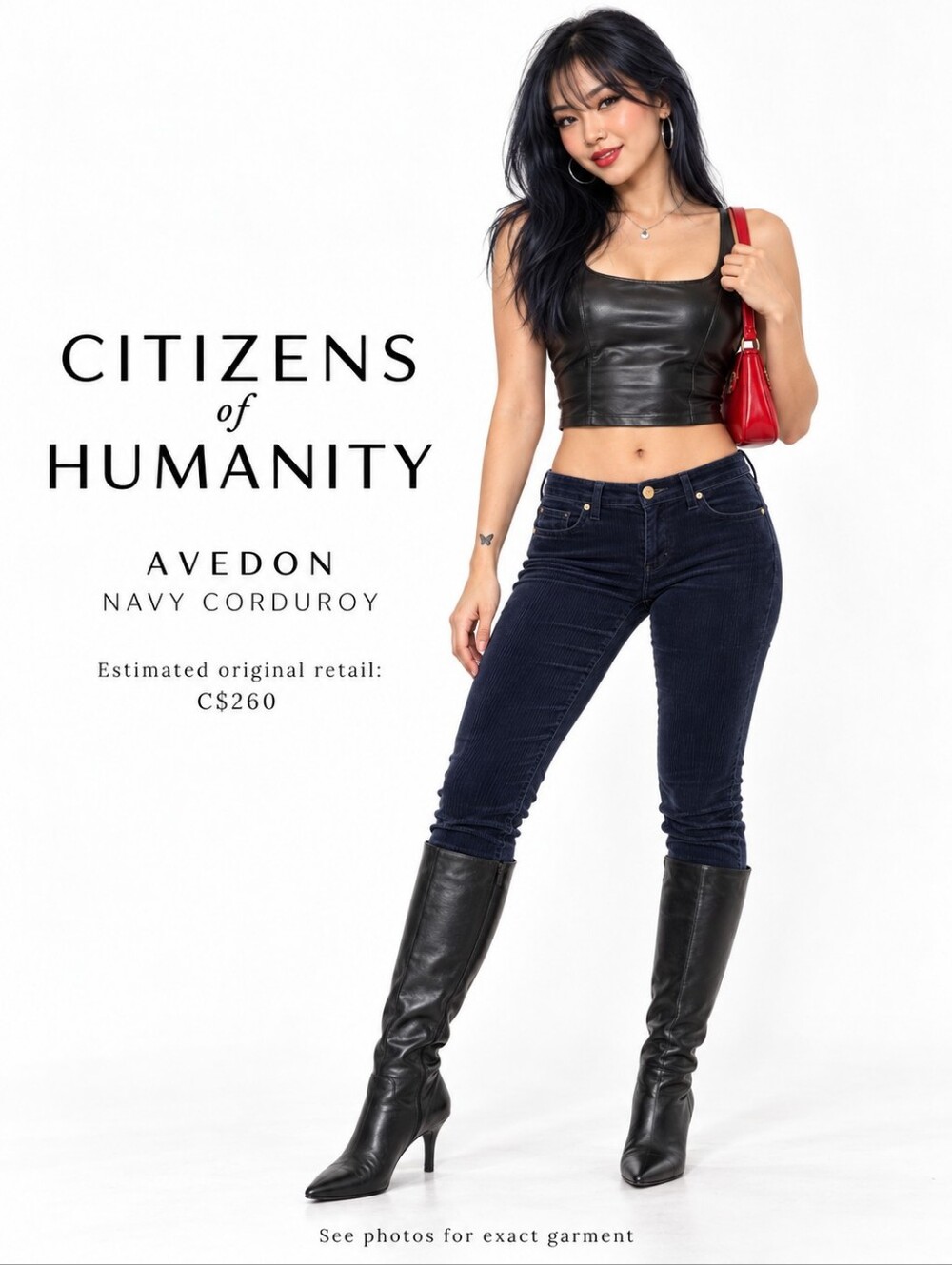 Citizens of Humanity Skinny Jeans Courdoroy Goblin Cottagecore Preppy Clean New